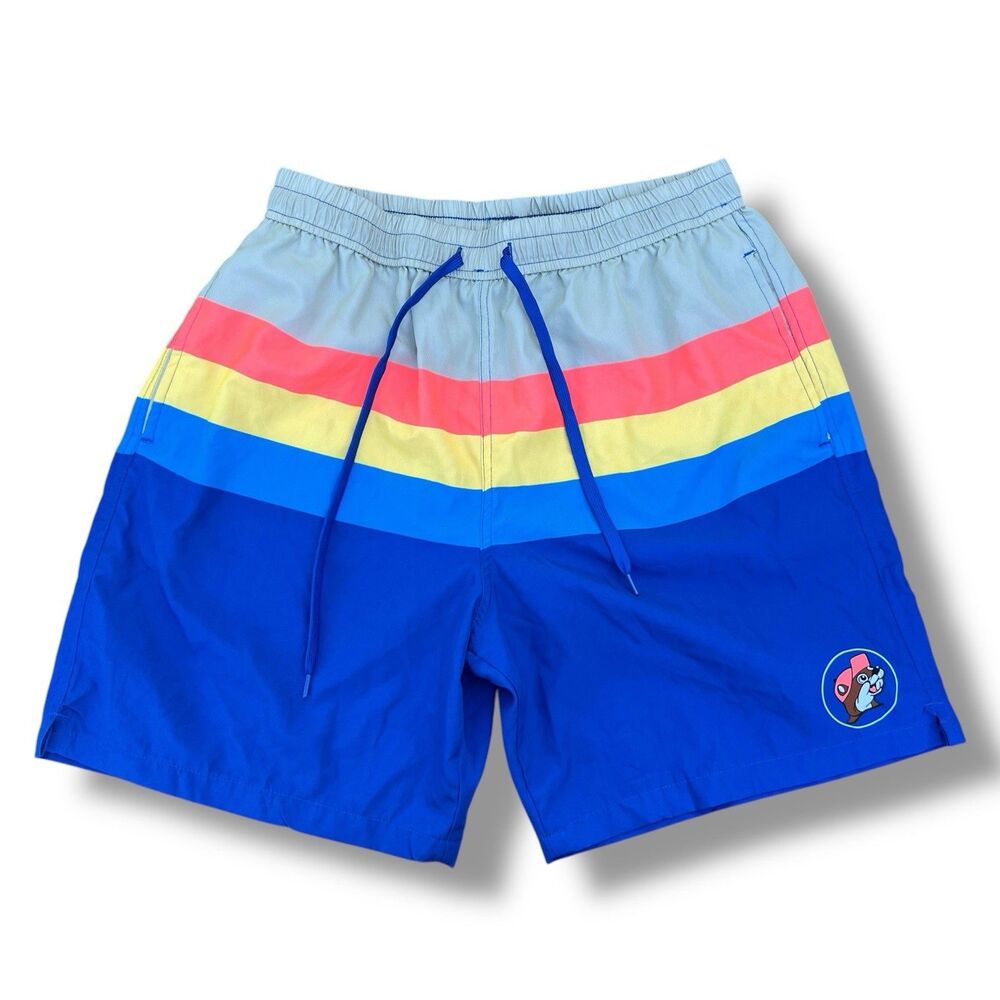 Buc-ee’s Men’s Large Lined Swim Shorts‎ Color Block